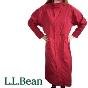 L.L Bean Long Maxi Duster Rain Trench Coat
